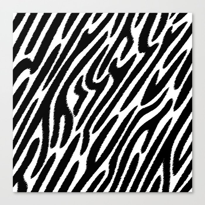 Zebra Stripes Scribble Canvas Print