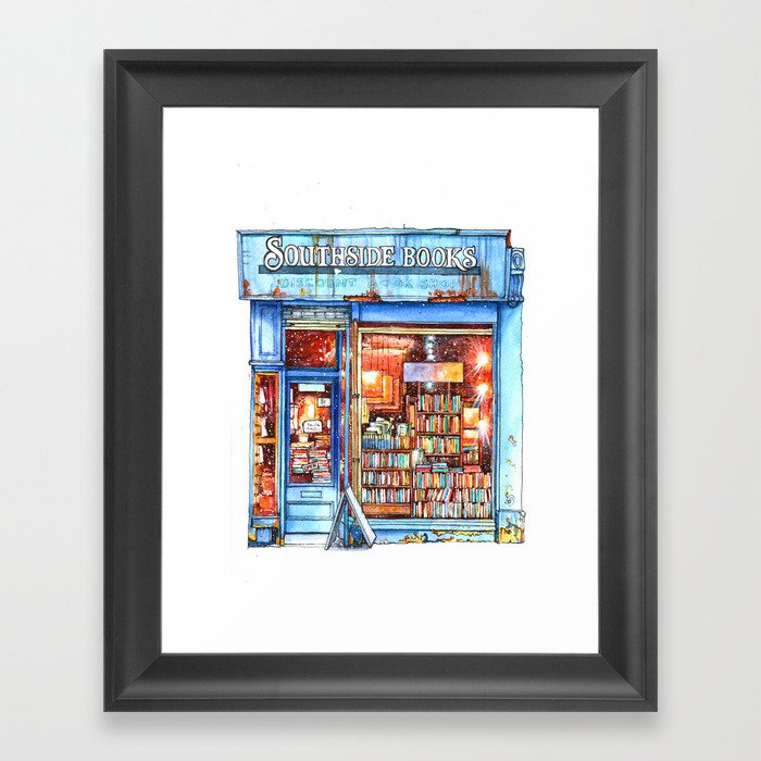 Edinburgh Bookstore Framed Art Print