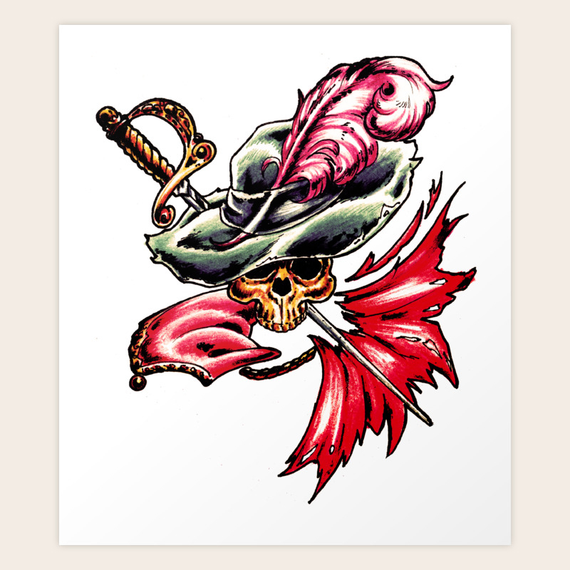 Corsair pirate tattoo design Art Print by Amado Gravagno Art and Dolls |  Society6