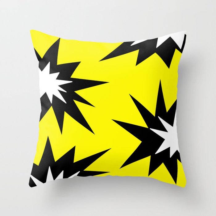 Abstract geometric pattern - yellow. Throw Pillow