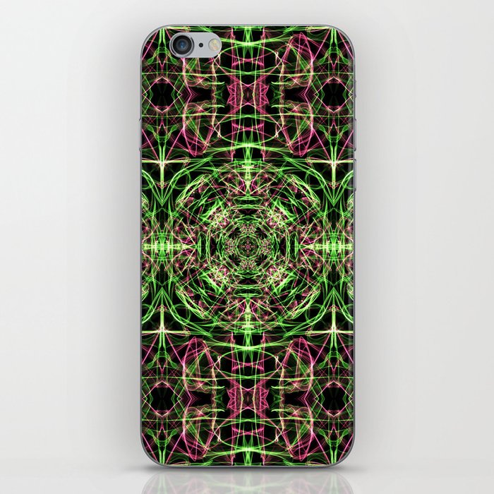 Liquid Light Series 59 ~ Red & Green Abstract Fractal Pattern iPhone Skin