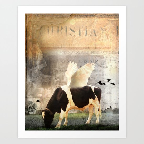 Cow with Wings Art Print