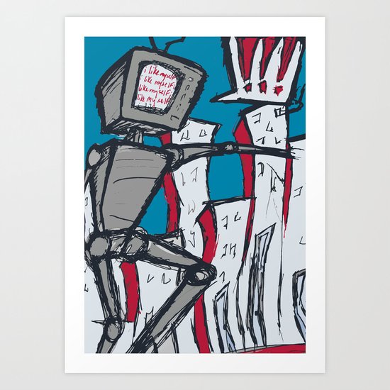 Manhattan vs. Depressed Giant Robot Art Print