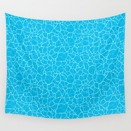 Water ripple pattern with shining surface. Pool surface texture. Abstract blue waves background. Vector illustration Wall Tapestry