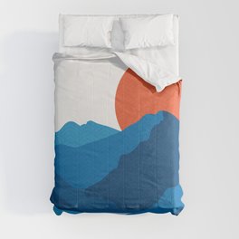 Minimal Japanese Mountain Range Comforter