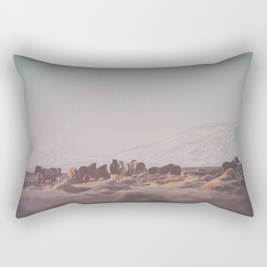 Icelandic Horses III Rectangular Pillow