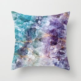 Quartz Stone - Blue and Purple Throw Pillow