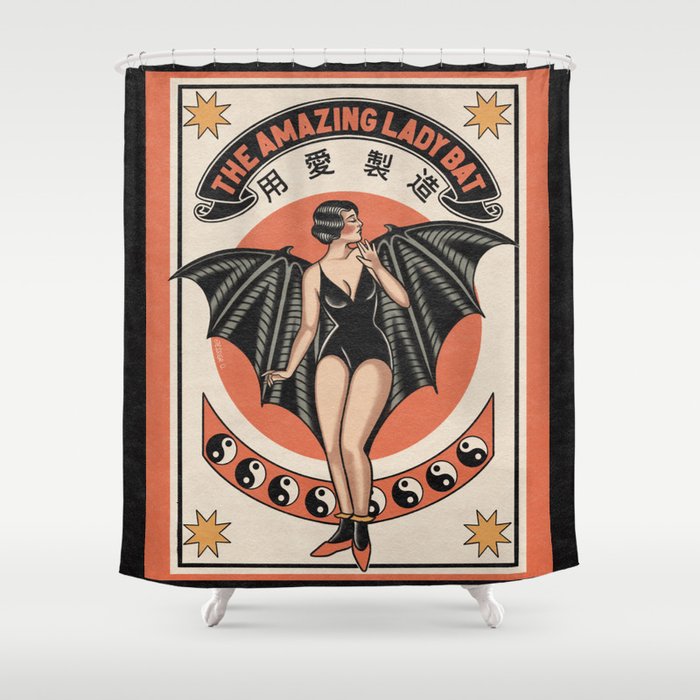 The Amazing Lady Bat Shower Curtain
