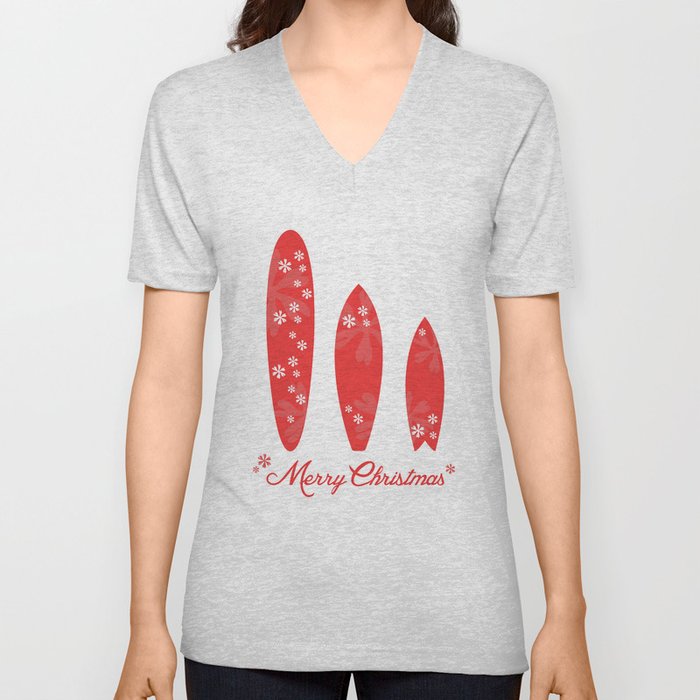 Surfboards - Merry Christmas  V Neck T Shirt