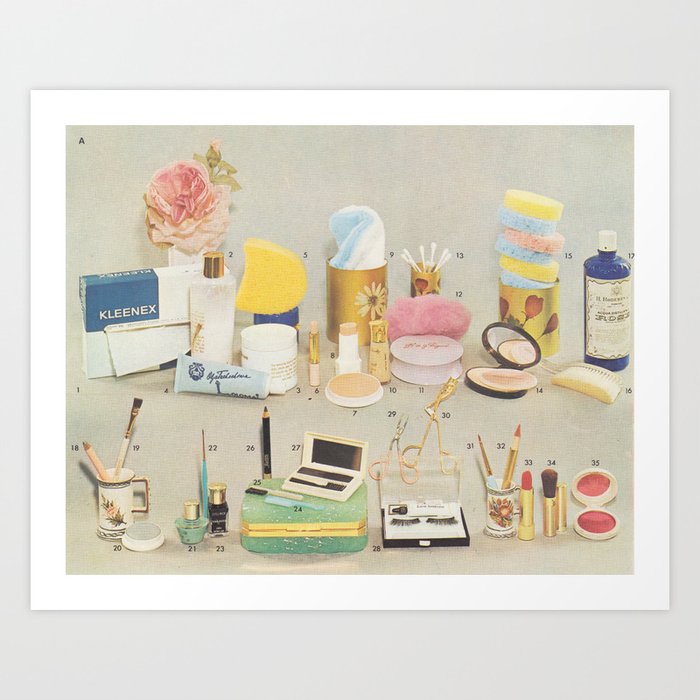 Vintage 1960s Beauty Products Art Print