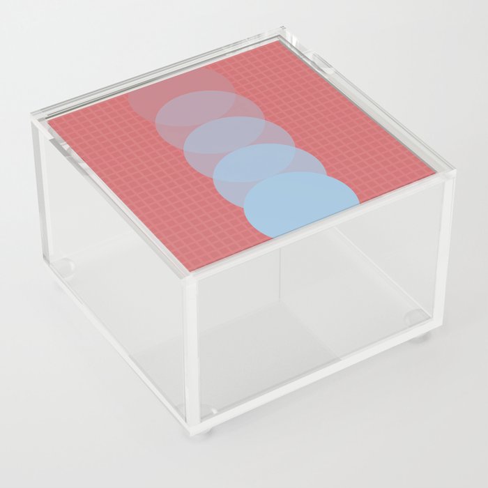 Grid retro color shapes 7 Acrylic Box