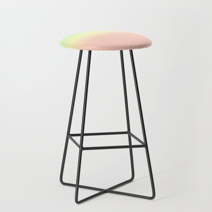 Rainbow Dust Soft Pastel Ombré Abstract Pattern with Blush Pink Bar Stool