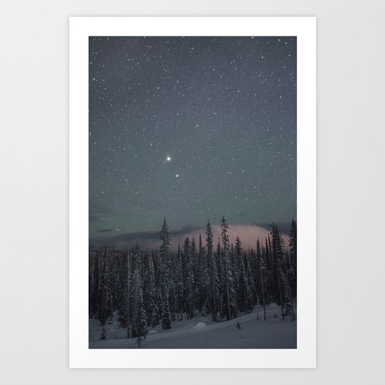 Big White Stars V Art Print
