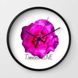 TImeless Love Magenta rose flower Wall Clock