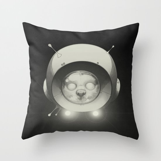 Space Kitty Throw Pillow