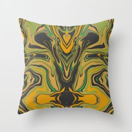 Symmetrical liquify abstract swirl Throw Pillow