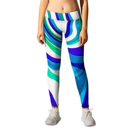 Blue Turquoise Flow Leggings | Turquoise, Trendy, Curvy, Flowing, Aqua, Modern, Blue, Classicblue, Abstract, Twirl 