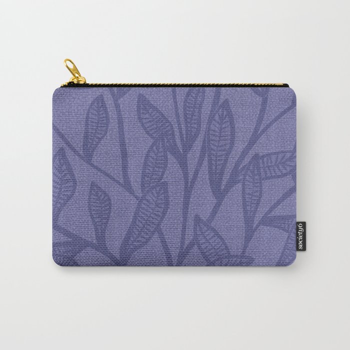 Very Peri Patterned Leaves Carry-All Pouch