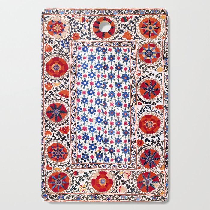 Kermina Nim Suzani  Antique Uzbekistan Embroidery Print Cutting Board