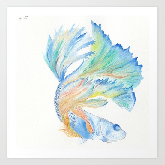 Fighting Fish Art Print