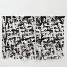 Organic Black White Maze Wall Hanging