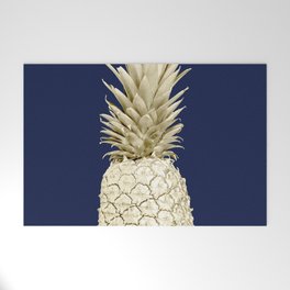Pineapple Pineapple Gold on Navy Blue Welcome Mat