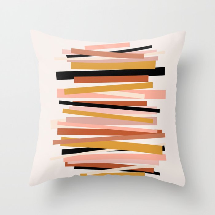 Linear stack Throw Pillow