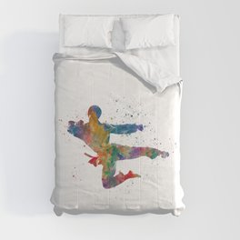martial art-karate in watercolor Comforter
