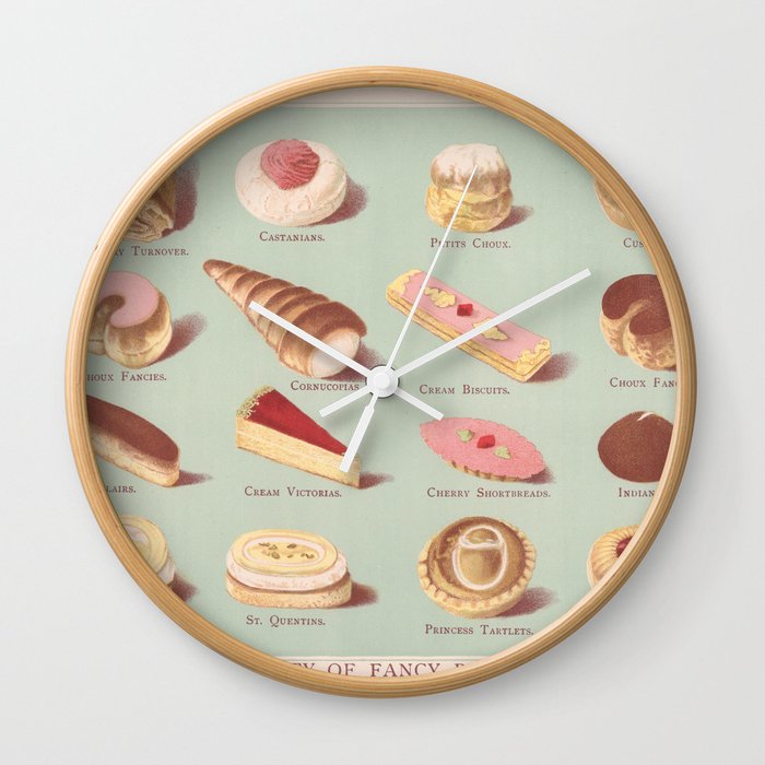 Vintage French Pastries Wall Clock