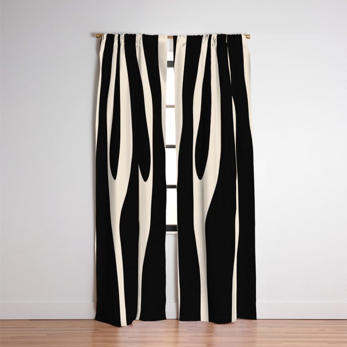 Strange Forest Minimal Modern Abstract Pattern in Black and Almond Cream
