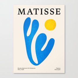 Blue Leaf & Sun: Matisse Paper Cutouts I Canvas Print