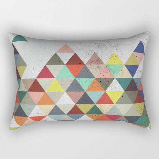 Colorful Triangles Rectangular Pillow