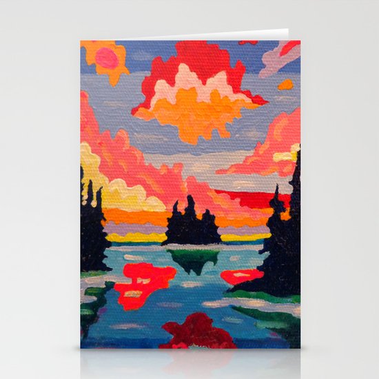 Northern Sunset Surreal Stationery Cards