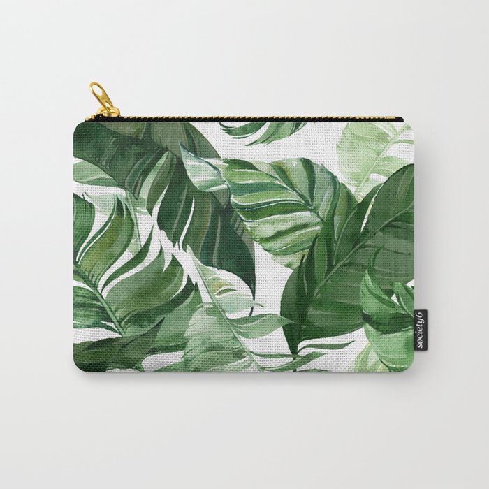 Green leaf watercolor pattern Carry-All Pouch