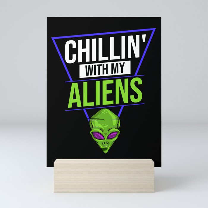 Extraterrestrial Life Alien Funny UFO Mini Art Print