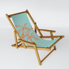 PalmTree - Orange Minimalistic Line Art Design Pattern Sling Chair