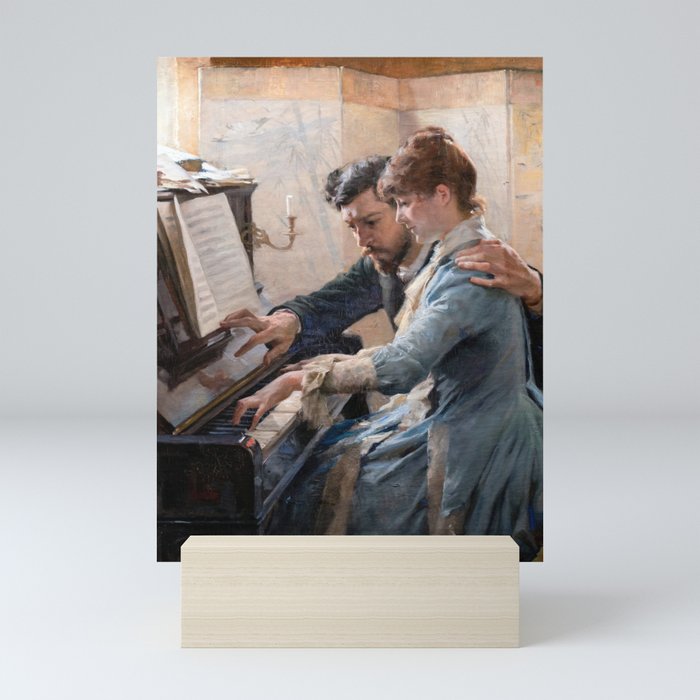 Albert Edelfelt - Playing the Piano Mini Art Print