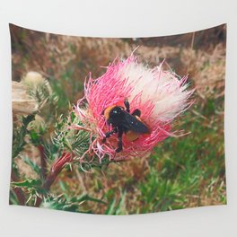 Pink Prickle Fluff Wall Tapestry