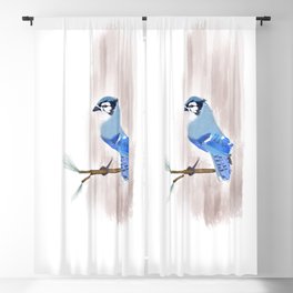 Blue Jay Original Art Design Blackout Curtain