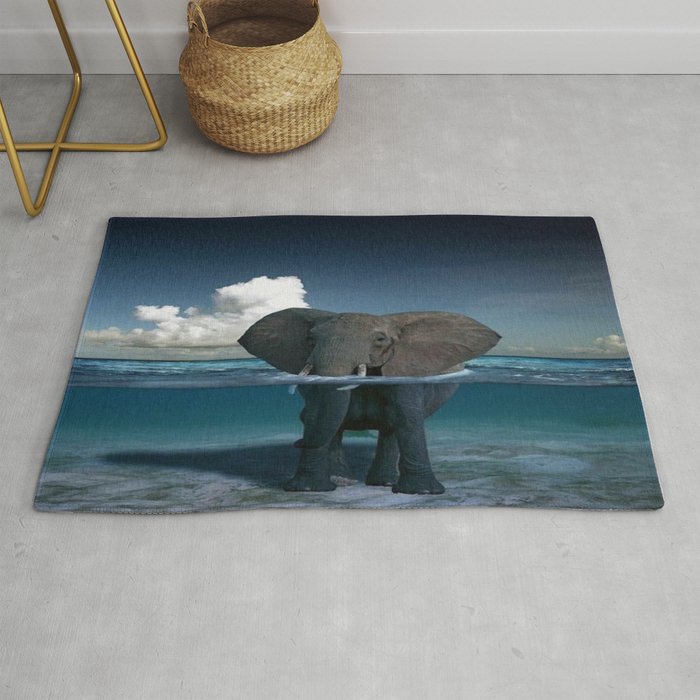 elephant in the sea Rug