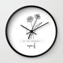 April Birth Flower | Daisy Wall Clock