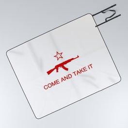 Come and Take It AK47 Red Picnic Blanket