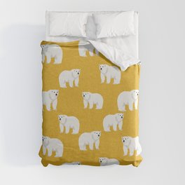 Polar Bear pattern cute animals print for kids room decor boys and girls nursery Duvet Cover
