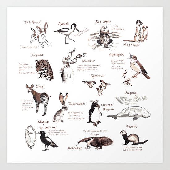 Calendar Animals Art Print
