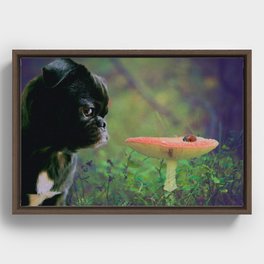 Pug and Ladybug Design Framed Canvas