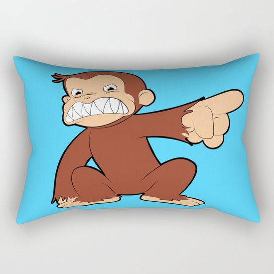 Furious George Funny Monkey Cartoon Animal Rectangular Pillow