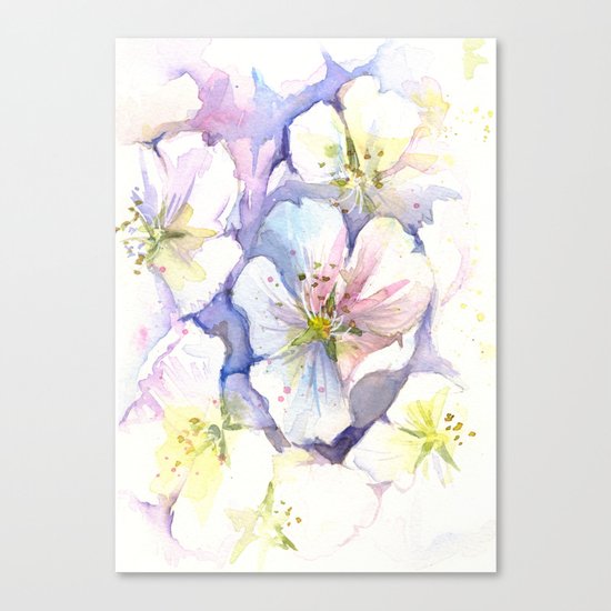 Cherry Blossoms Flowers Spring Floral Canvas Print