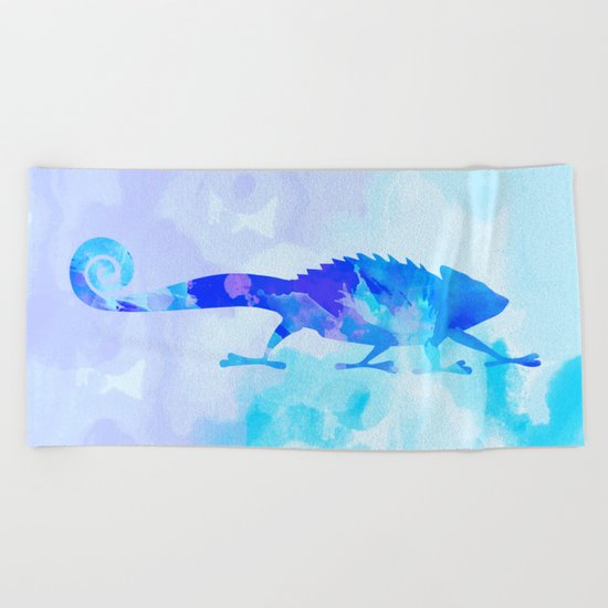 Abstract Chameleon Reptile Beach Towel