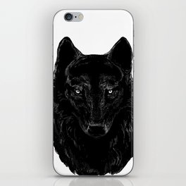 The Black Wolf Portrait iPhone Skin