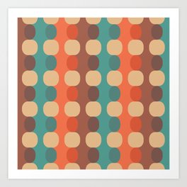 Colorful Retro Geometric Abstract Bead Pattern 722 Art Print